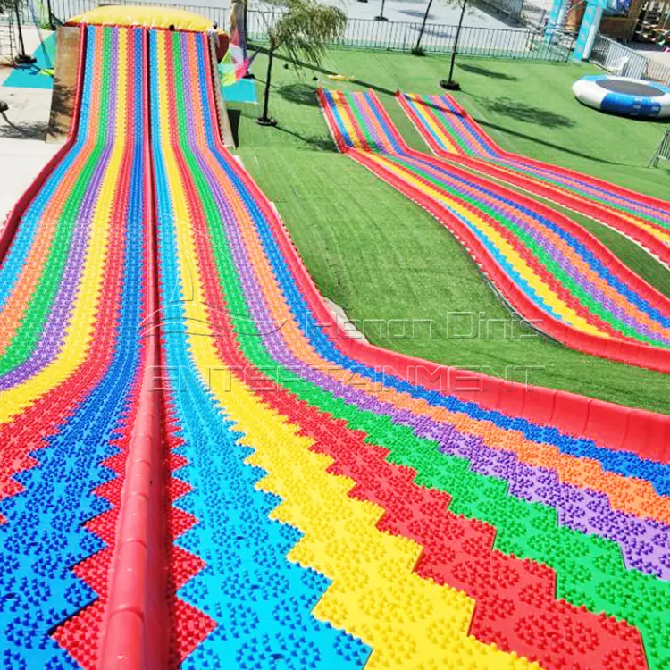 Hot Sale Unpowered diversões ao ar livre playground barato atração jogos dry rainbow slide para venda