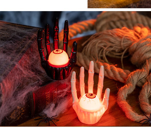 Lampe de nuit LED en forme de main fantôme style américain pour Halloween, cadeau, lampe citrouille, ornement, jouet décoratif suspendu pour créer une ambiance - Product Image 5