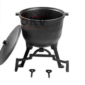 Cast <strong>Iron</strong> Saute Pan with Lid and Handle Gas &amp; Induction Ready Oven Safe Eco-Friendly >5L Capacity Outdoor Camping - Product Image 5