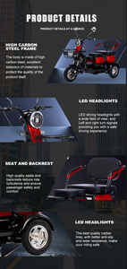 Triciclo eléctrico de tres ruedas de 800W, gran oferta <span class=keywords><strong>2023</strong></span>, triciclo eléctrico de acero con alto contenido de carbono de 600W, bicicleta eléctrica de tres ruedas - Product Image 6