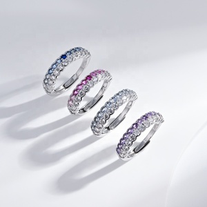 Prix de gros, bagues de mariage en argent sterling 925, émeraude, pierre naturelle, zircone colorée, bague de promesse tendance pour femme - Product Image 1