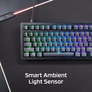 <span class=keywords><strong>HyperX</strong></span> <span class=keywords><strong>Alloy</strong></span> Rise 75 Hot Swappable 75% Teclado mecánico para juegos PC Sensor de luz ambiental Junta Interruptores lineales montados - Product Image 4