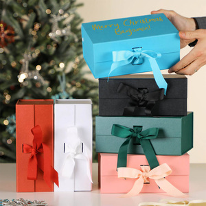 Logotipo personalizado azul embalaje de cartón plegable cabello magnético paquete rígido de cinta de papel, Cajas de Regalo - Product Image 5