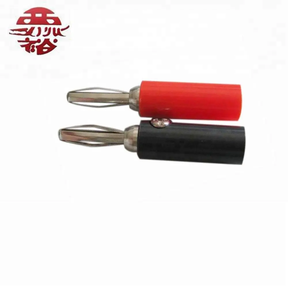 4mm male banana safety plug audio red and black with screw connection