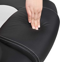 Chaise de bureau exécutive ergonomique de luxe noire et blanche avec accoudoirs