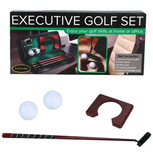 Набор мини-клюшек для гольфа в помещении, портативный деревянный подарочный набор для гольфа со складным Гольф-клубом