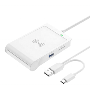 เครื่องอ่านการ์ด2.0 USB อเนกประสงค์พร้อมช่องเสียบ USB-A USB-C ช่องเสียบคู่ NFC IC SIM SD TF All In One เครื่องอ่านสมาร์ทการ์ด - Product Image 1