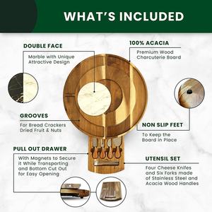 Planche à découper blanche Sublimation, pour viande et <span class=keywords><strong>fromage</strong></span>, <span class=keywords><strong>plateau</strong></span> en marbre, bois d'acacia, vente en gros - Product Image 3