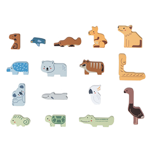 Puzzle 3D pour développer l'intelligence de la petite enfance, thème créatif Forêt, Mer, Animaux d'Australie, blocs à empiler - Product Image 2