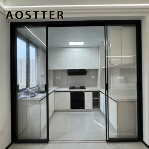 Puerta Corredera de Vidrio y Aluminio Blanco Puro AOSTTER con Diseño Minimalista Contemporáneo y Sistema de Deslizamiento Sin Interrupciones para Estudio - Product Image 6