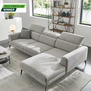 Empurrar para trás italiano luxo moderno DESIGN sofá secional L forma Sofá de canto moderno tecido lounge sala de estar móveis sofá conjunto