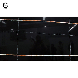 Yunfu nhà máy Bán buôn giá nhân tạo làm bằng đá cẩm thạch cái nhìn calacatta Đen Quartz đá slab cho nhà bếp đảo - Product Image 1