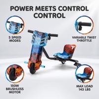 Trottinette Électrique Enfant 36V 150W à Trois Roues Moderne pour l'Extérieur avec Cadre Réglable, Casque de Sécurité, Genouillères et Coffret Cadeau – Idéale pour les Fêtes