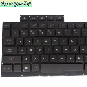 คีย์บอร์ดแล็ปท็อปเรืองแสงด้วยแสง RGB ภาษาอังกฤษแบบ US สำหรับ ASUS ROG Strix G531 G531GV G531GT G15 <span class=keywords><strong>G512</strong></span> G512LV G512LW 0KNR0-4614HE00 V184262AS1 HB - Product Image 4