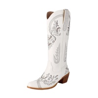 CHENO Logo personnalisé Prêt à expédier Vêtements western pour femmes Bottes de cowgirl brodées Bottes de cowgirl bleues pour femmes