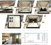 Conteneur d'expédition pliable, maisons modulaires à construction rapide, logement pliable recyclable et mobile pour les chantiers de construction, utilisation en bureau/boutique
