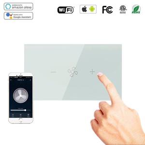 SMARSECUR prend en charge Google Home US, interrupteur intelligent tactile sans fil WIFI pour le contrôle de la vitesse du ventilateur mural, variateur de vitesse du ventilateur électrique intelligent. - Product Image 3