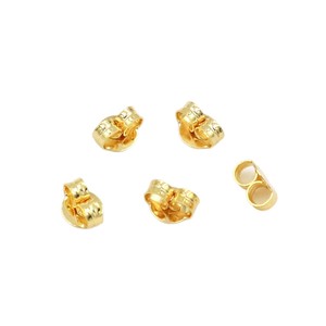 Tapones para los oídos de latón chapado en oro de 18 quilates, tapones para los oídos redondos y gruesos chapados en oro de 14 quilates, accesorios para pendientes DIY A46 - Product Image 5