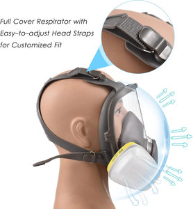 Masque à gaz intégral haute sécurité pour peinture au pistolet, produits chimiques et pesticides – Masque de protection en silicone à large champ de vision pour une protection intégrale du visage - Product Image 3