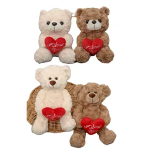 2024 individuelle hochwertige großhandel personalisierte bunte valentinstag-karte rotes herz ich liebe dich plüschbär teddybären