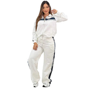 Completo Due Pezzi Casual da <span class=keywords><strong>Donna</strong></span> in Acciaio Pressato, Antipilling, Nuovo Stile Europeo e Americano, Tendenza Cross-Border, Completo con Pantaloni a Gamba Larga - Product Image 6