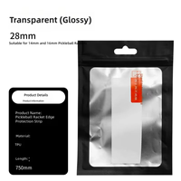 Bande de protection transparente Pacpick pour raquette de pickleball 28*750mm, finition brillante/mate, résistante à l'abrasion et aux éclats de peinture