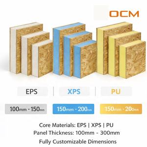 Panneau sandwich OSB certifié CE, panneau SIP isolé structurellement pour mur, toit et plancher de maison préfabriquée, noyau EPS, matériau haute résistance - Product Image 5