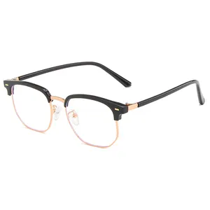 DL gözlük şeffaf Trend moda Ultra hafif TR90 Anti mavi ışık engelleme optik gözlük çerçeveleri ucuz yarım gözlük
