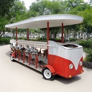 Vélo-bar à pédales pour visites touristiques, simple vitesse, bar mobile, chariot de restauration, vélo de fête, 13 places, véhicule de transport de passagers - Product Image 2