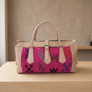 Sac de voyage unisexe de luxe classique en cuir véritable de haute qualité, élégant, avec poignée souple et fermeture éclair intégrée - Product Image 4