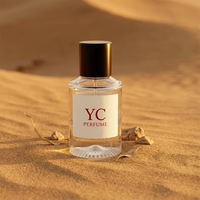 Botella de Perfume de Vidrio Cilíndrica Vacía de 50 ml, Color Ámbar Degradado, con Caja de Lujo de Alta Calidad