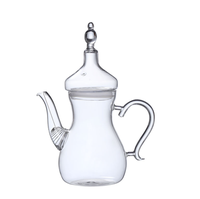 Service à thé en verre, théière marocaine personnalisée en borosilicate, théière en verre isolée pour eau froide et chaude avec infuseur