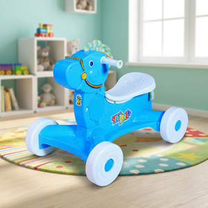 Cheval musical à bascule pour tout-petits, jouet d'intérieur en plastique, unisexe, emballé en boîte cadeau - Product Image 3