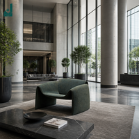 Chaise de visiteur de luxe contemporaine en tissu à dossier incurvé, ergonomique, pour bureau, hall d'attente