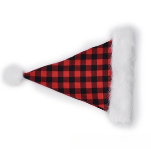 Chapeau <span class=keywords><strong>de</strong></span> fête unisexe <span class=keywords><strong>en</strong></span> <span class=keywords><strong>laine</strong></span> tricotée à rayures, chaud et épais, adorable chapeau <span class=keywords><strong>de</strong></span> Père Noël <span class=keywords><strong>en</strong></span> peluche à carreaux pour Noël - Product Image 6