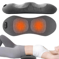 Masseur dorsal avec chaleur, vibrations et traction pour soulager la douleur, coussin de massage électrique 3-en-1 pour le soutien lombaire, utilisable au lit, dans une chaise ou sur un canapé