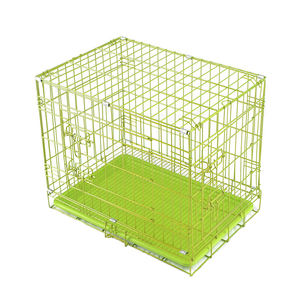 Zeytin yeşil çift kapı büyük katlanabilir <span class=keywords><strong>Metal</strong></span> köpek sandık kapalı Pet kafesleri evler açık köpek kulübesi kafes - Product Image 1