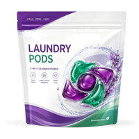 Pod Cuci Ramah Lingkungan 18-22g 5 Kompartemen Langsung dari Pabrik Warna & Aroma Sesuai Pesanan Pembersihan Mendalam Busa Rendah Bahan Alami
