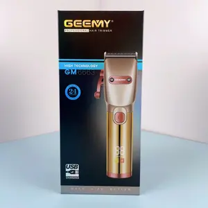Geemy GM-6663 RTS New thợ cắt tóc thiết kế độc đáo chất lượng cao LED hiển thị Professinal điện tóc Clipper cho nam giới
