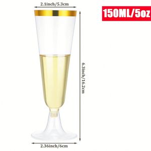 Gobelets en plastique jetables transparents, détachables, colorés, élégants, pour fêtes, mariages, bars, événements, cocktails, champagne - Product Image 4