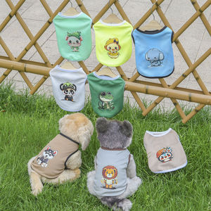 Gilet pour animaux de compagnie à imprimé animal mignon, vêtements d'été respirants pour chats et chiens, options multicolores unisexes - Product Image 3