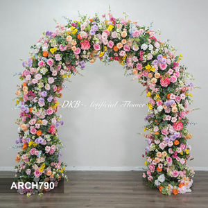 Arco de Boda de Flores de Seda Personalizable en Tamaño y Color de DKB Wholesale, Flores Artificiales Duraderas Hechas a Mano y Ecológicas para Estructura Metálica - Product Image 2