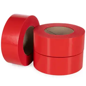 UV-Resistant Stucco Masking Tape 48mm X 55m Red Heavy-Duty Poly Stucco Tape For Windows