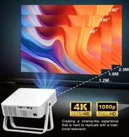 Projecteur de cinéma maison Android 9 Mini ultra-fin 720P avec mise au point automatique, projecteur intelligent LCD HD pour divertissement en chambre, Bluetooth