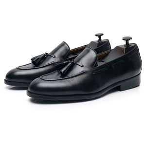 Classic Men's British Business Formal Lace-Up Leather Shoes Handmade Casual Square <b>Pointed</b> Toe Loafers Tassel Breathable - Product Image 4