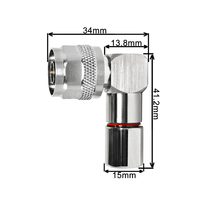 50Ohm N MALE 90 Degrees for LMR300 5D-FB RG6 Cable RF Connectors in Stock