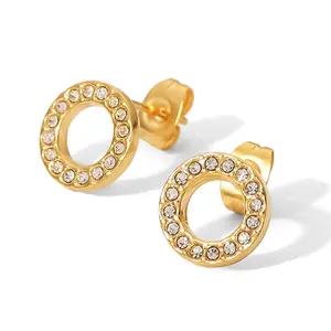 earrings wholesale gold plated 2022 latest piercing statement tiny earring korean zirconia stud fashion jewelry earrings