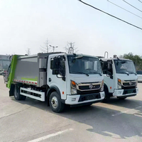 Camion de transport de déchets Dongfeng 4x2 avec boîte de vitesses manuelle, compacteur hydraulique de 7 mètres cubes, chargeur arrière pour les déchets urbains