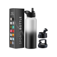 Botella de Agua de Alta Calidad para Deportes y Viajes, Termo de Café con Doble Pared de Acero Inoxidable Aislado al Vacío con Impresión Personalizada
