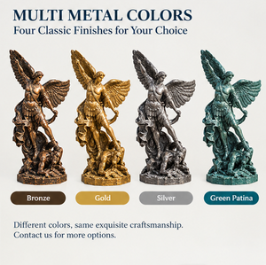 Escultura Metálica Grande de San Miguel Arcángel, Temática Católica, Fundida en Bronce, para Decoración de Iglesias, Villas <span class=keywords><strong>y</strong></span> Mansiones - Product Image 4